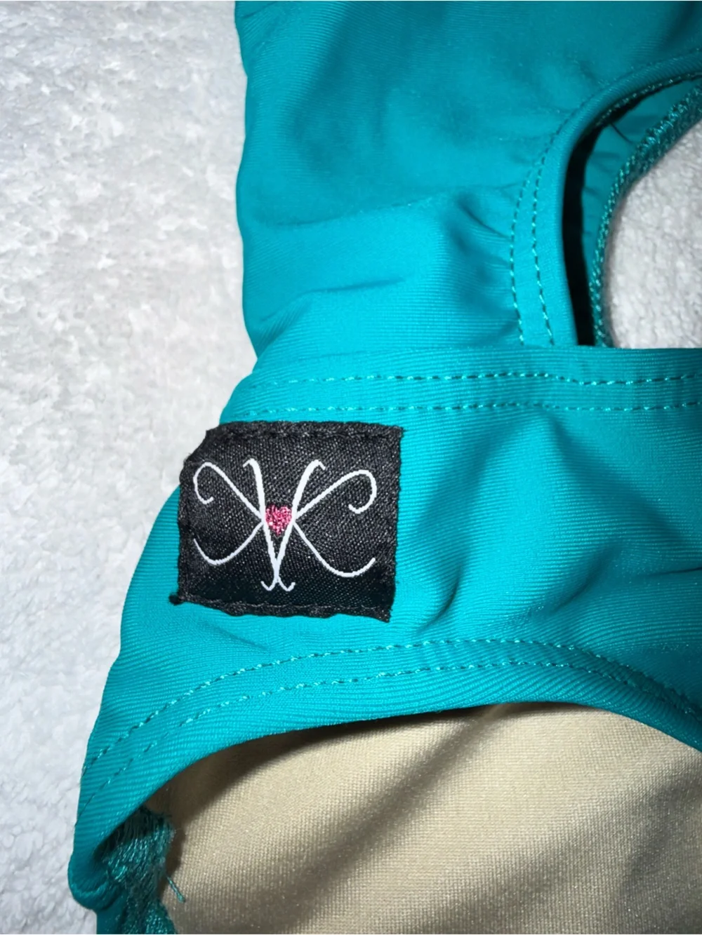 Kandi Kouture Teal One-Shoulder Cutout Kids Leotard Size Child Medium (5/6)